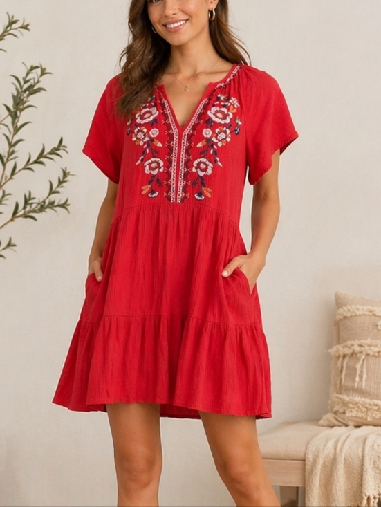 Knox Rose Dresses & Skirts - Knox Rose Embroidered Boho Dress – Size Medium